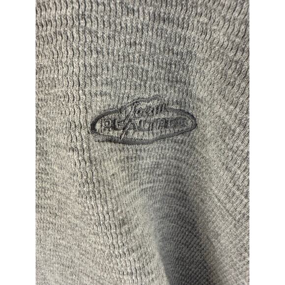 Real tree Men’s Sz L Henley Long Sleeve Gray Waffle Knit Outdoors Thermal Shirt - Picture 10 of 10